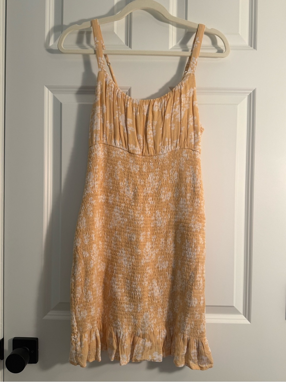 Women's Abercrombie Yellow Floral Smocked Mini Sundress